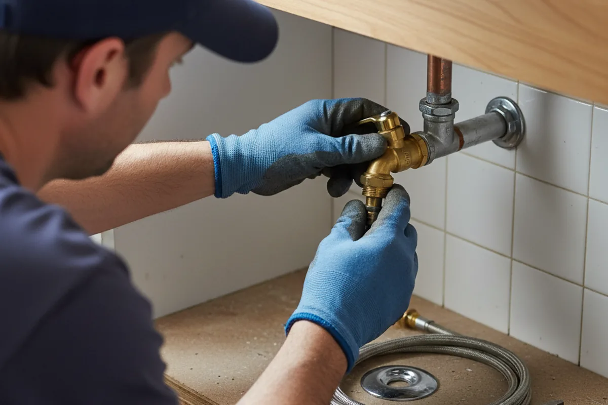 Shutoff valve and fitting work during Faucet and Fixture Repair in Maxwell